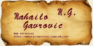 Mahailo Gavrović vizit kartica